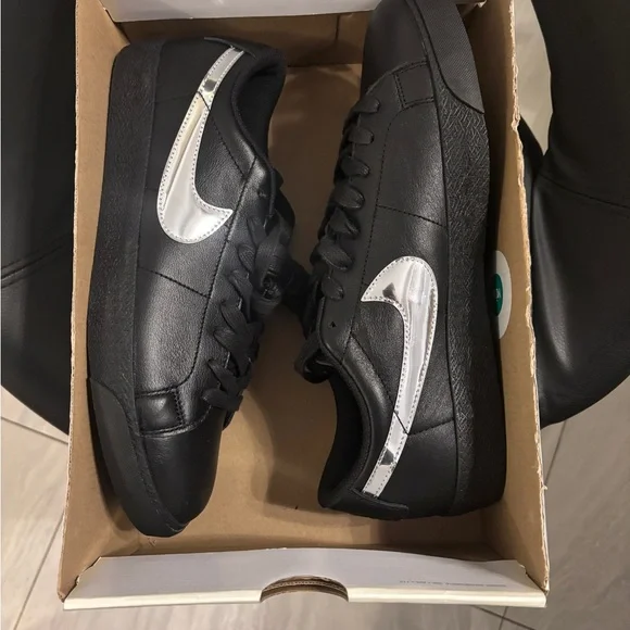 Size 10- 12 Nike Dancer Skateboards x Zoom Blazer SB Low Black Metallic Silver - Picture 7 of 11